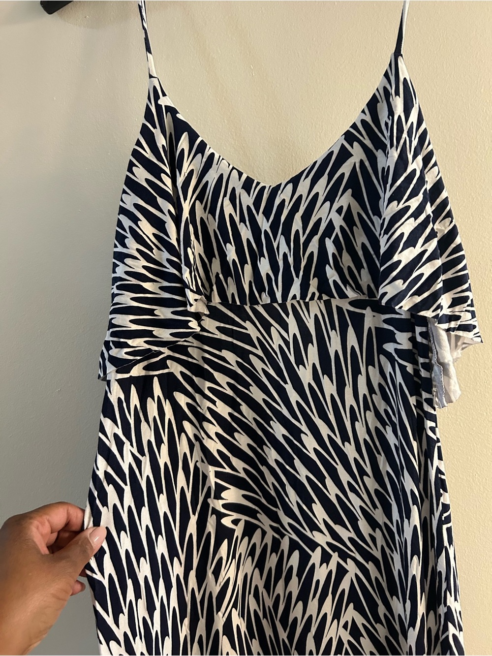 Sleeveless Black and White Patterned Sundress